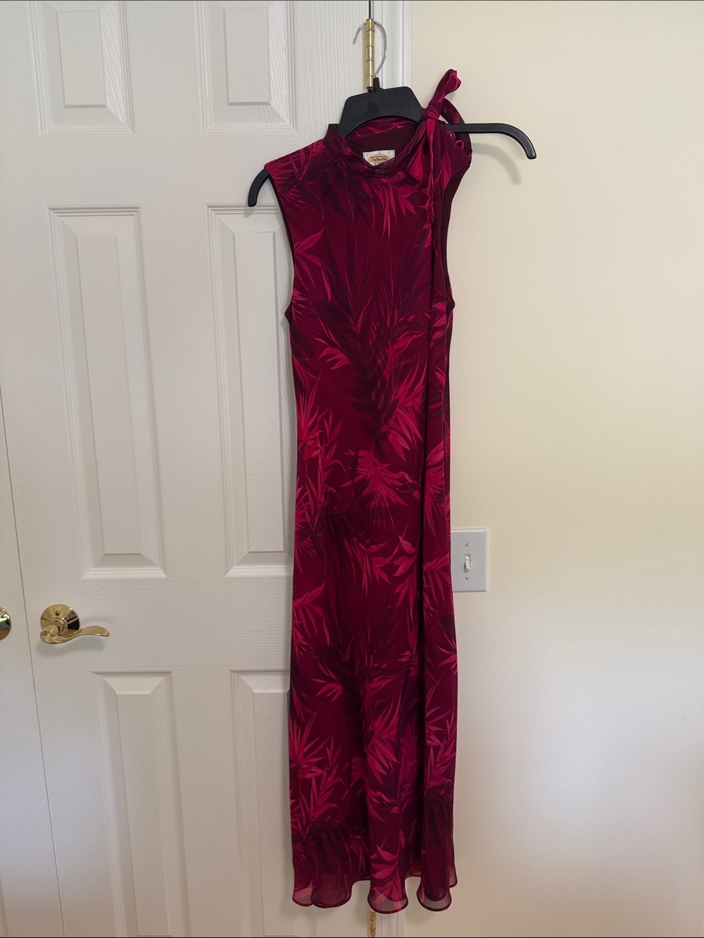 Sleeveless Burgundy Floral Maxi Dress - Talbots Petite